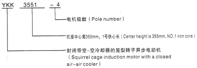 YKK系列(H355-1000)高压YJTG-355M1-6A/160KW三相异步电机西安泰富西玛电机型号说明